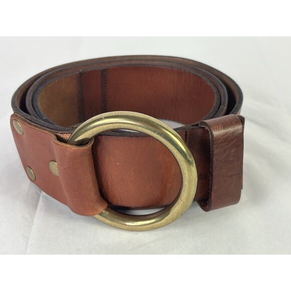Land’s End Womens Size Large 33" - 36" Genuine Leather Boho Hippie Belt - Picture 1 of 16